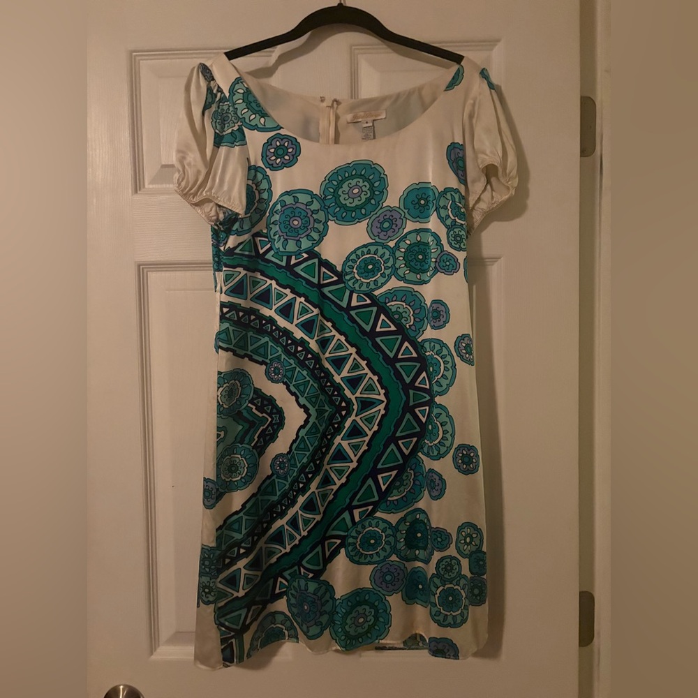 JB by Julie Brown Cream and Teal Dress
